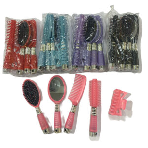 set de cepillo x4+broche + portacosmeticos