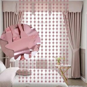 Cortina de metalizado de estrella rosa claro