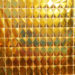 Cortina metalizada cuadrado dorado