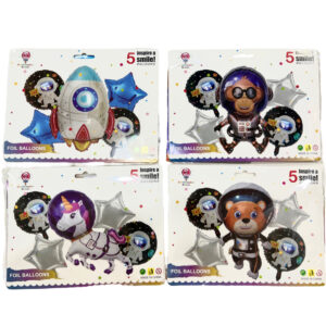 Set de Globo 5pcs/ oso mono unicornio astronave
