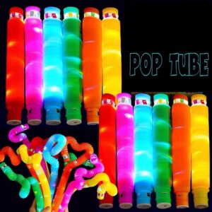 POP TUBES TUBO SENSORIAL CON LUZ JUGUETES ANTI ESTRES STRESS TOY