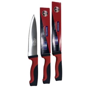 Cuchillo tramotina mango rojo 9''