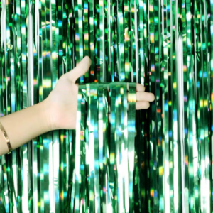 cortina metalizada HOLOGRAFICO  Verde