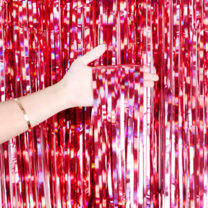 cortina metalizada  HOLOGRAFICO Rojo