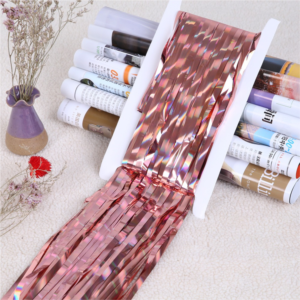 cortina metalizada HOLOGRAFICO Rosagold