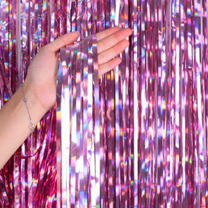 cortina metalizada HOLOGRAFICORosa