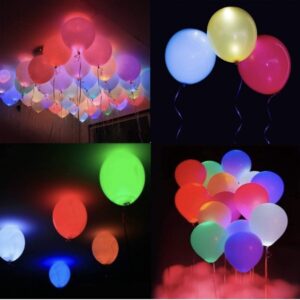 Pack X 5 Globos Luz Led Luminosos Colores Varios Fiestas