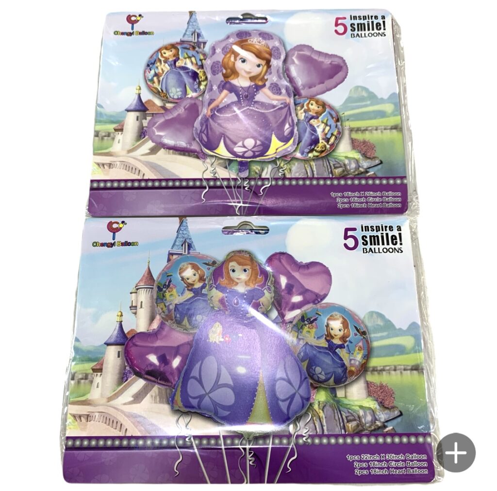 SET DE GLOBO SOFIA / 5pcs