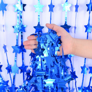 Cortina de metalizado de estrella azul