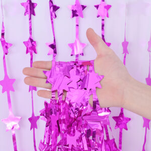 Cortina de metalizado de estrella fucsia