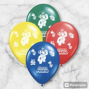 globo super mario*10unidad/ 12pulgada