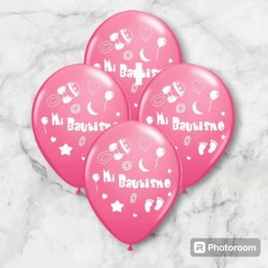 globo mi bautismo rosa *10unidad/ 12pulgada