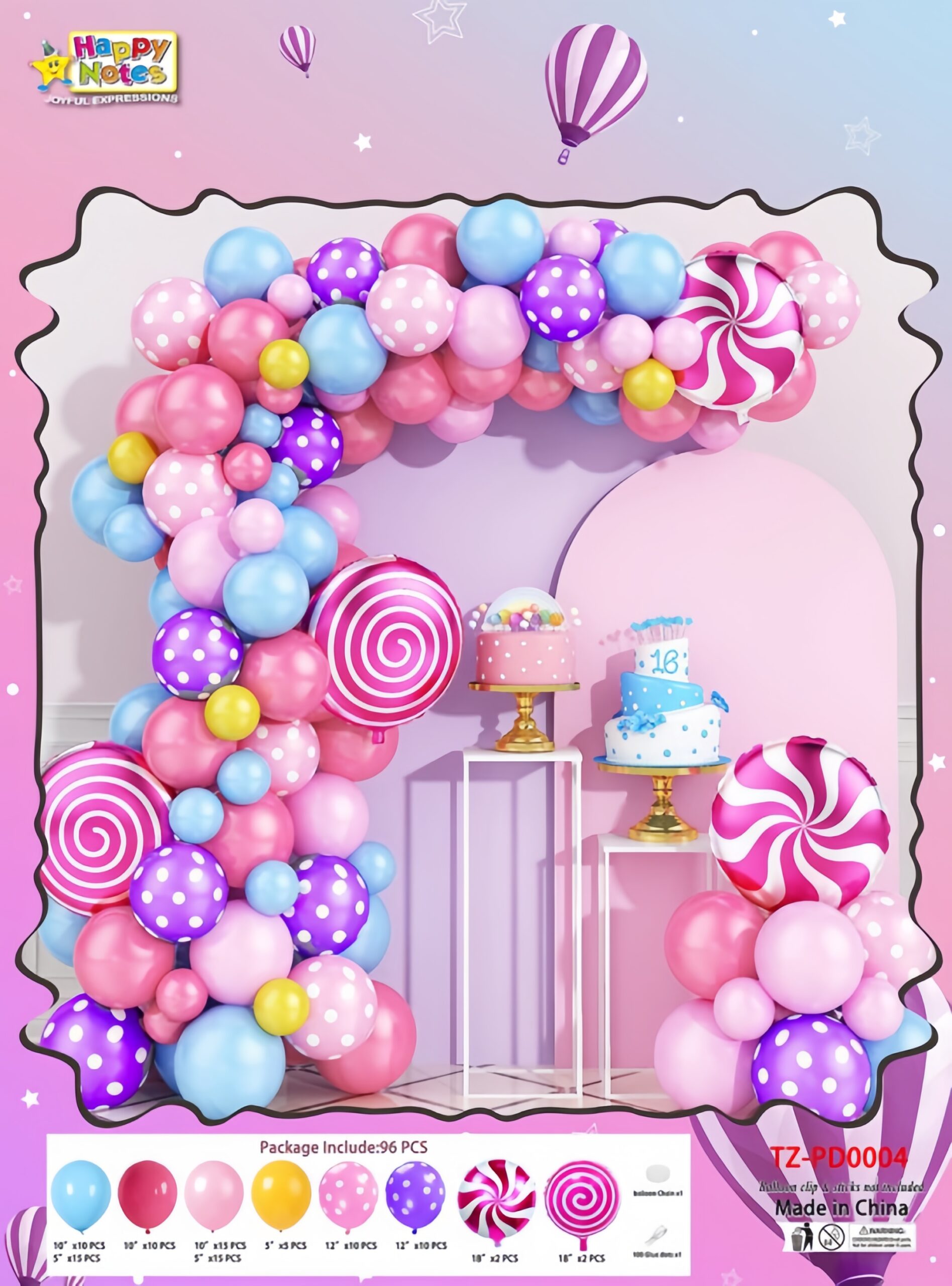 Set de globo chupetin *96pcs (Como Se Muestra En La Foto)