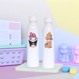 Botella aluminio Capybara ,kuromi y melody