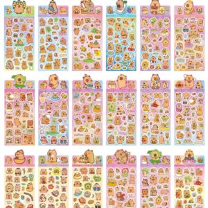 Planchas De Stickers Capibara Infantiles X20Unid Import 9.5*23cm