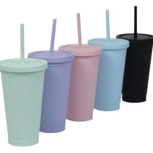 vaso liso plastico color pastel con sorbete
