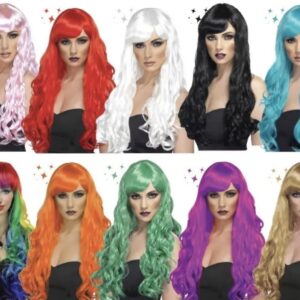 peluca largo con rulos