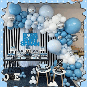 Set de globo celeste con blanco *154pcs (Como Se Muestra En La Foto)