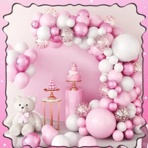 Set de globo rosa con blanco *102pcs (Como Se Muestra En La Foto)