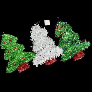 Adornos Navideños en Forma de Árbol  Brillantes con Purpurina/ 36*30cm