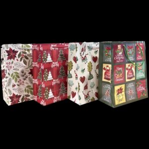 Bolsas de Regalo Navideñas Grandes – Diseños Surtidos *12 unidad （32*26*12cm）