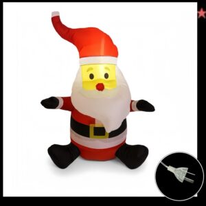 Papa noel navidad inflable con luz enchufe 220v / 95cm alto