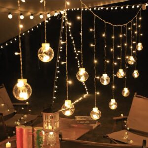 Guirnalda LED Colgante con Bolitas Transparentes – Enchufe Calidad 3M