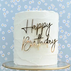 Cake Topper Happy Birthday dorado