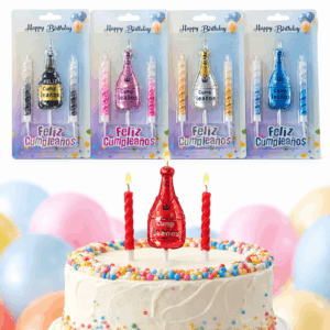 Vela de cumpleanos diseno champan+ vela espiral
