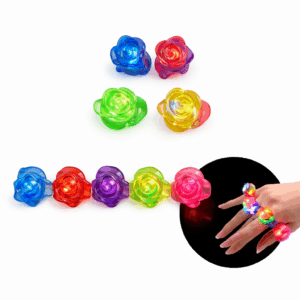 Anillo silicona flor con luz