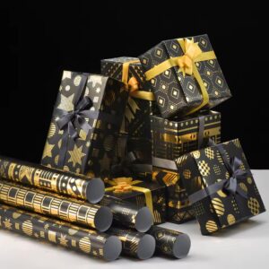 Papel de regalo premium con detalles dorados  50*70cm  / 20 papel