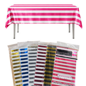 Mantel de mesa descartable con rayas metalizadas /137cm*183cm