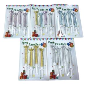 Velas Largas Cola Sirena Glitter Pack X5