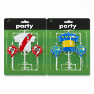 Velas de cumpleaños fútbol River Plate y Boca Juniors set x3 decoración torta