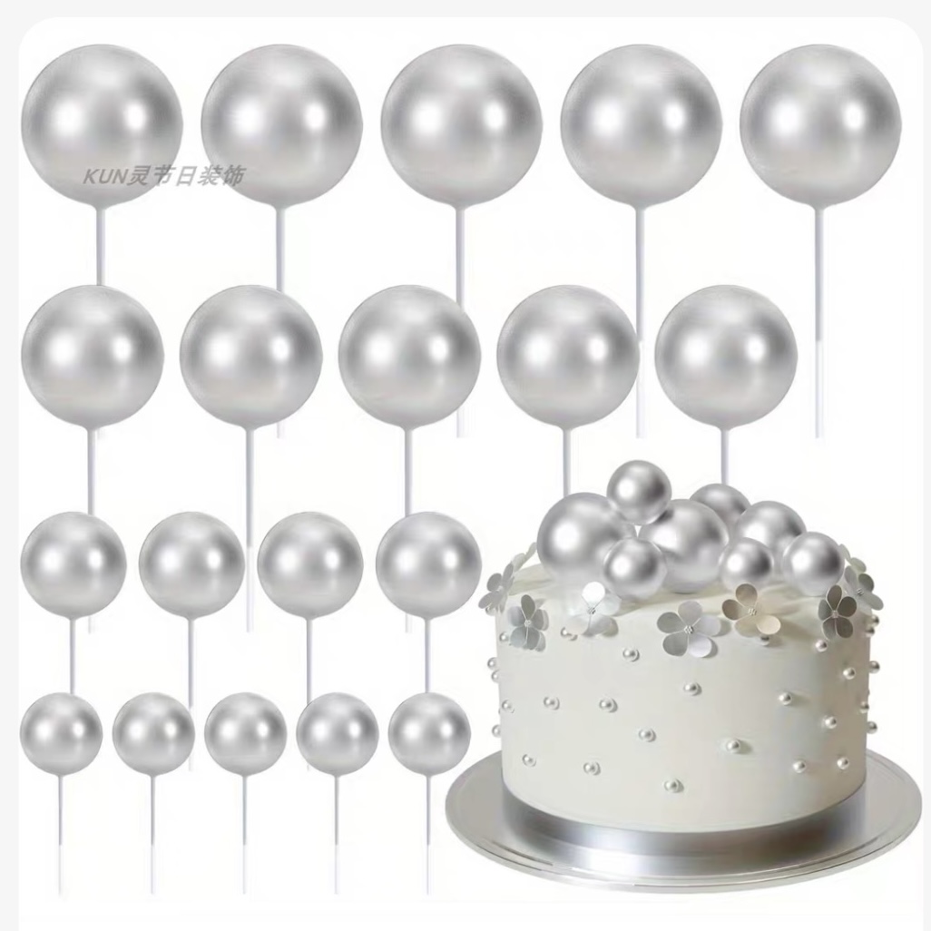 Decoración Esfera para Torta con Bolas – Topper de Pastel para Cumpleaños, Fiesta, Repostería *20pcs(2-4cm) - Imagen 9