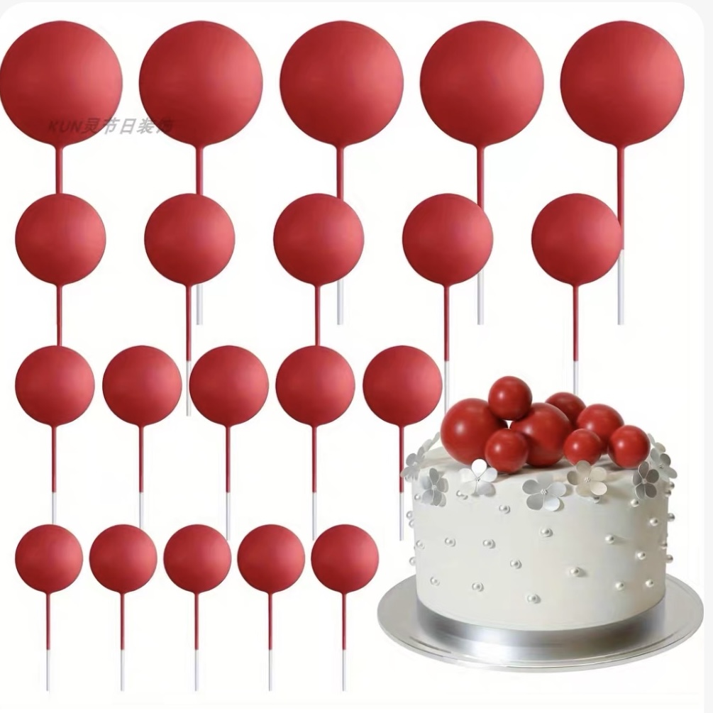 Decoración Esfera para Torta con Bolas – Topper de Pastel para Cumpleaños, Fiesta, Repostería *20pcs(2-4cm) - Imagen 7