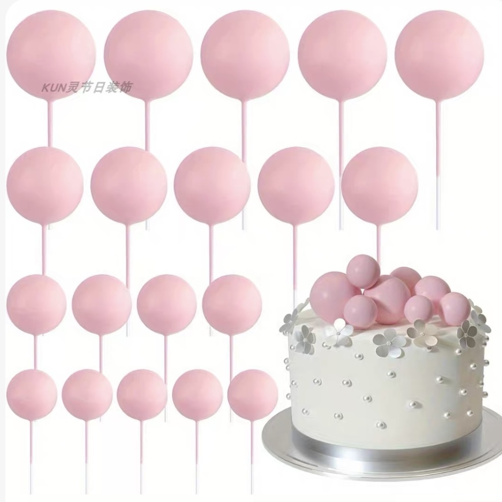 Decoración Esfera para Torta con Bolas – Topper de Pastel para Cumpleaños, Fiesta, Repostería *20pcs(2-4cm) - Imagen 6
