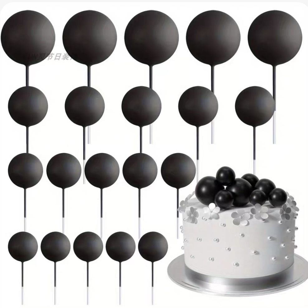 Decoración Esfera para Torta con Bolas – Topper de Pastel para Cumpleaños, Fiesta, Repostería *20pcs(2-4cm) - Imagen 4