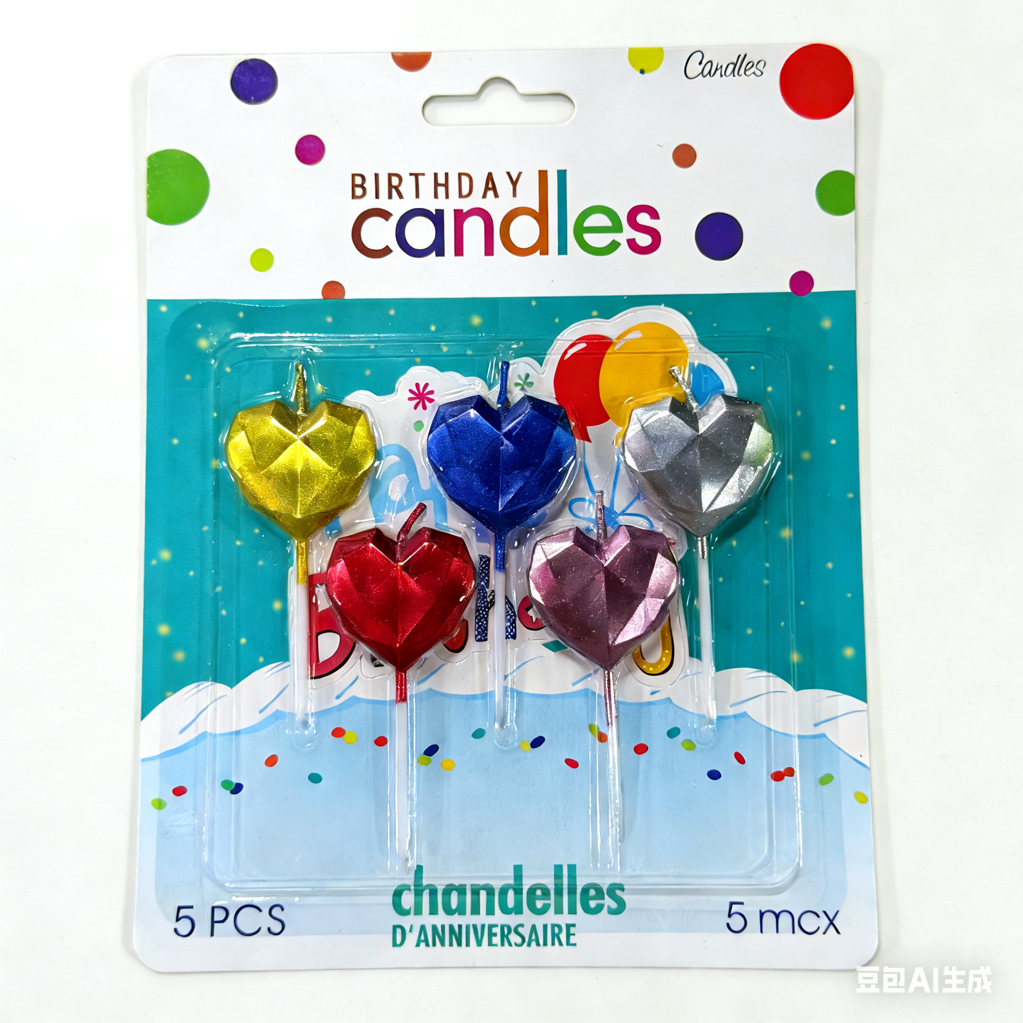 vela 11cm formas corazon *5uni