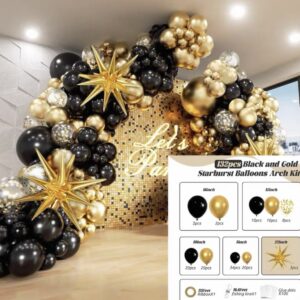 set de globo estrella dorado 145pcs (Como Se Muestra En La Foto)