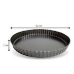 Molde Tartera Redondo 26Cm Metal Gris Cocina Acanalada