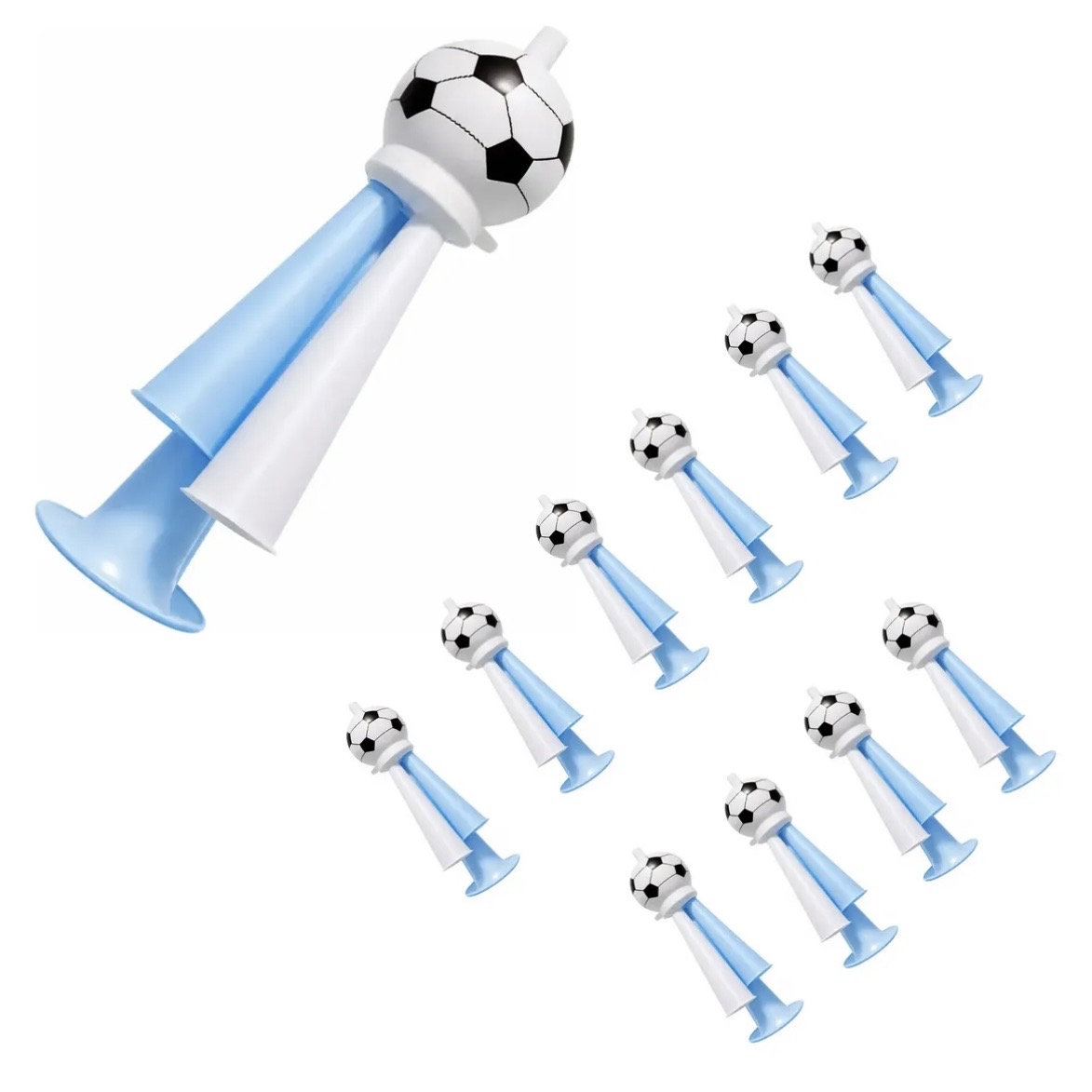 Pack X10 Corneta Claxon Silbato Argentina Futbol 15cm