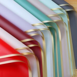 Papel coreano bopp con borde dorado 20u / 56*56cm