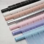 Papel coreano bopp * 20u lineas de cristal celofan flores / 56*56cm