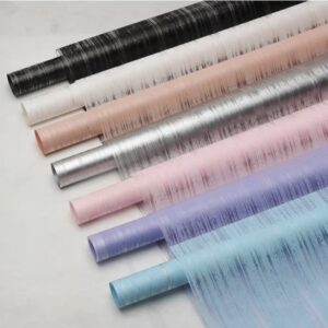 Papel coreano bopp * 20u lineas de cristal celofan flores / 56*56cm