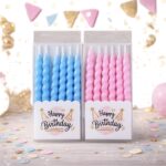 vela espiral 11cm*6uni color rosa y celeste