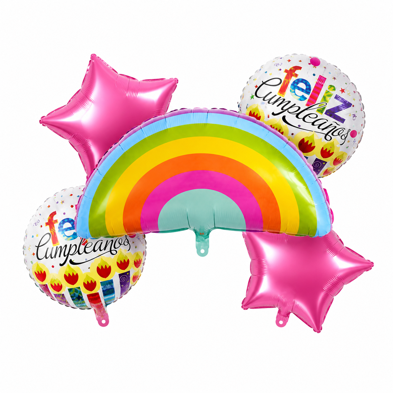 Set Globos Cumpleaños Arcoíris 5pcs