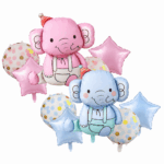 Set Globos Elefante Baby  Rosa y Celeste /5pcs