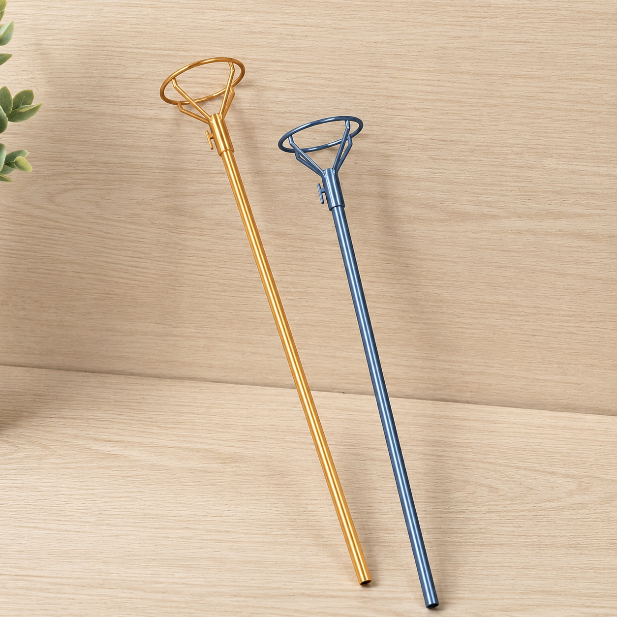 palito porta globo color dorado y plateado por 50uni / 40CM