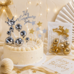 Topper Feliz Cumpleaños Disco Ball Con Corona ( Topper “Feliz Cumpleaños”• Esferas estilo disco mirror ball• Estrellas glitter• Corona decorativa)